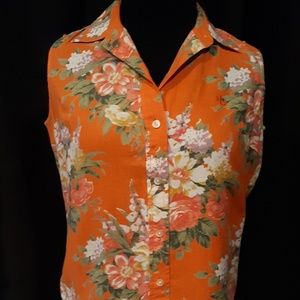 Ralph Lauren sleeveless floral blouse, S